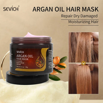 Sevich Salon 80g Argan Oil Hair Mask Moisturizing Hair Care Keratin Hair Treatment Mask Restores Smoothing Repair Damaged Hair