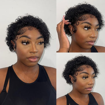 Pixie Cut Wig Short Curly Human Hair Wig