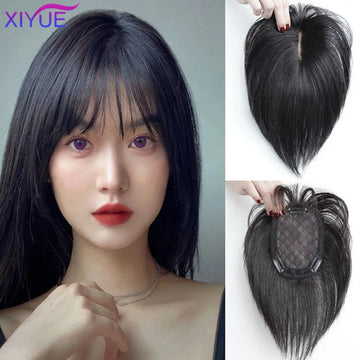 XIYUE  3D air bangs wig hair natural and seamless covering white hair hair patch on the top of the head fake bangs wig piece