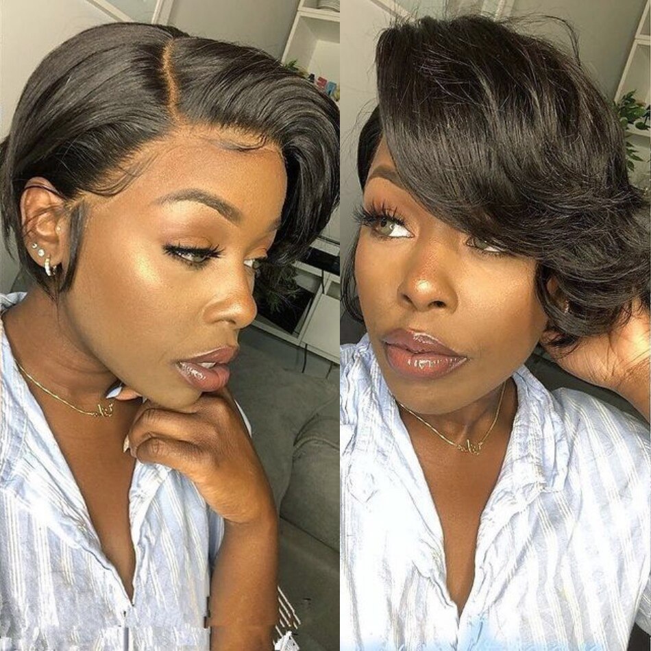 Curly Lace Wigs Natural Color Short Human Hair Bob Wig